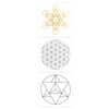 Sacred Geometry Temporary Tattoo Pack, Sacred Geometry Flash Tattoo Gold and Silver