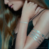 glow in dark and under uv light metallic temporary tattoos, perfect for music festivals, clubs, night prties, halloween