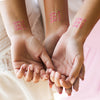 Girls Girls Girls Neon Sign Tattoo, Metallic temporary flash tattoo