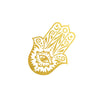 metallic temporary tattoo of gold Hamsa, hamsa flash tattoo yoga