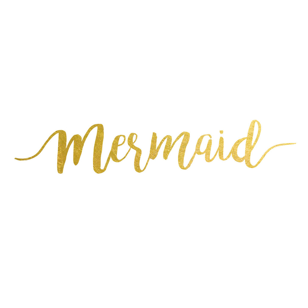 Mermaid Flash Tattoo in gold metallic