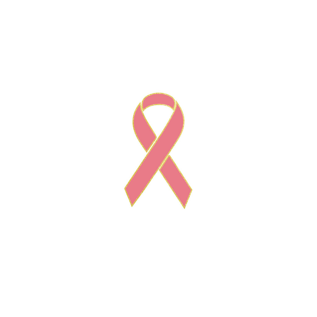 Gold and Pink Awareness Ribbon Flash Temporary Tattoo, fundraising breast cancer event tattoo, awareness tattoo gold pink