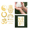 Yoga Ohm Hamsa Metallic Temporary Jewelry Flash Tattoo Ying Yang Lotus Enso Om Zen Circle Buddhism Hindu Egyptian Symbols